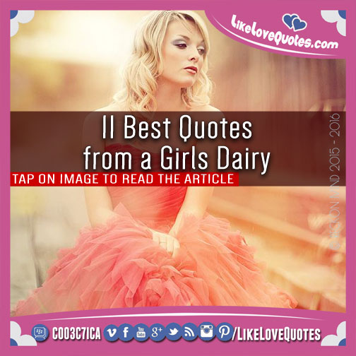 11 Best Quotes from a Girls Dairy