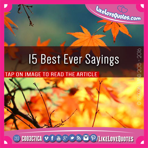15 Best Ever Sayings