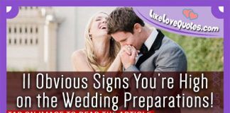 11 Obvious Signs You’re High on the Wedding Preparations!, likelovequotes.com ,Like Love Quotes