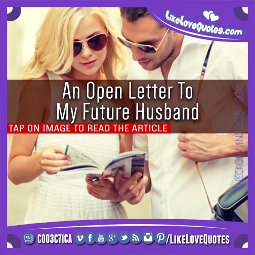 An Open Letter To My Future Husband