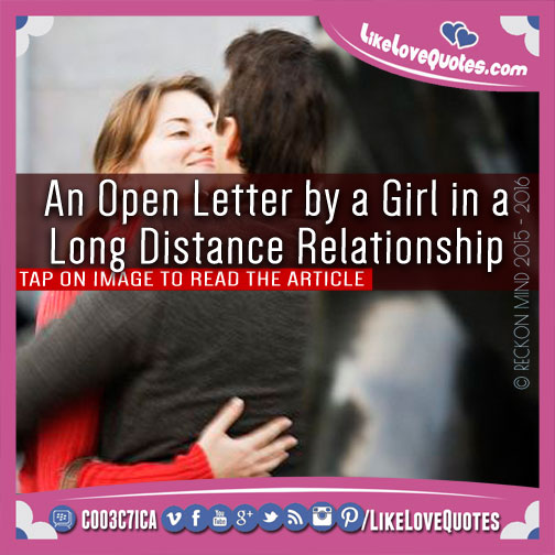 An Open Letter by a Girl in a Long Distance Relationship