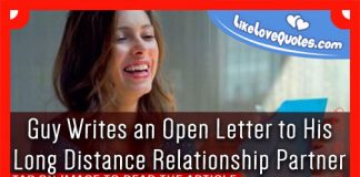 Guy Writes an Open Letter to His Long Distance Relationship Partner, likelovequotes.com ,Like Love Quotes