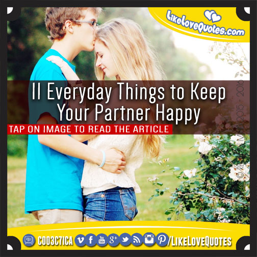 11 Everyday Things to Keep Your Partner Happy