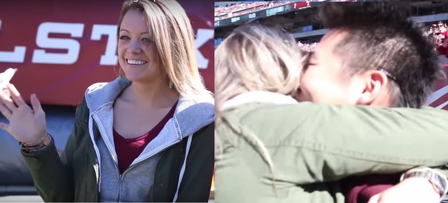 He Proposed, She said YES and the Stadium Cheered