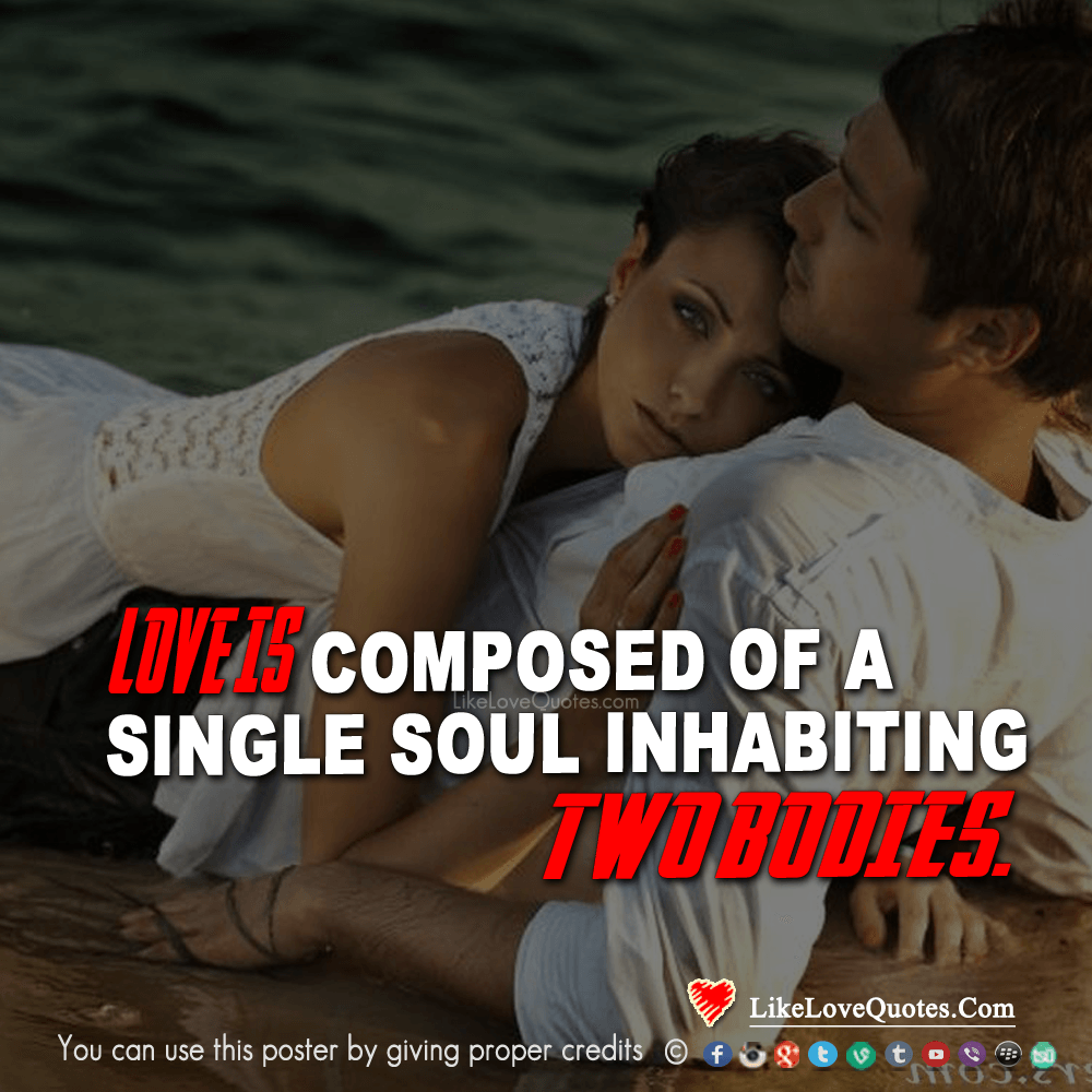 Life is composed of a single soul inhabiting two bodies.