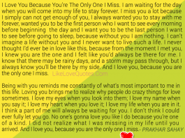 I Love You Because You’re The Only One I Miss., likelovequotes.com ,Like Love Quotes