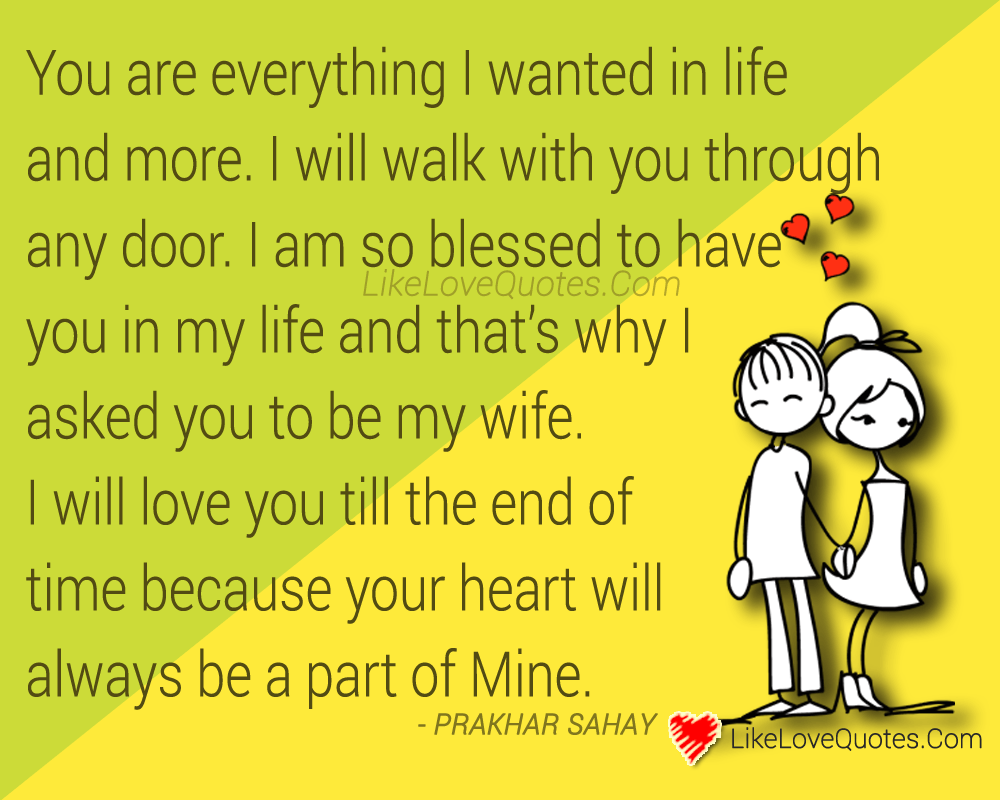 I will love you till the end of time