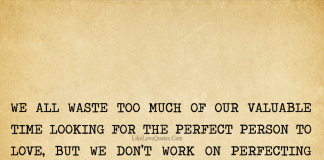 We all waste spending too much of our valuable time looking for the perfect person, likelovequotes.com ,Like Love Quotes