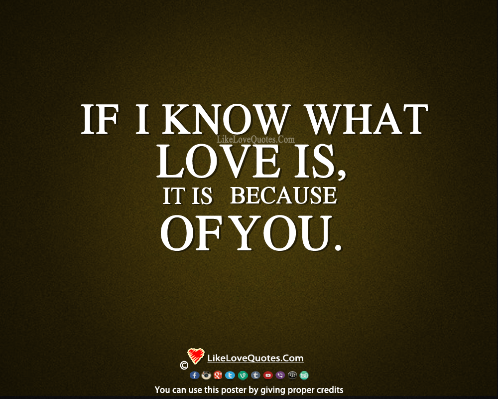 If I Know What Love Is, It Is Because Of You-likelovequotes