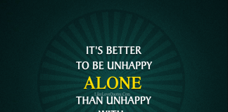 It's Better To Be Alone Than Unhappy.-likelovequotes, likelovequotes.com ,Like Love Quotes