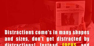 Distractions Come's in Many Shapes and Sizes