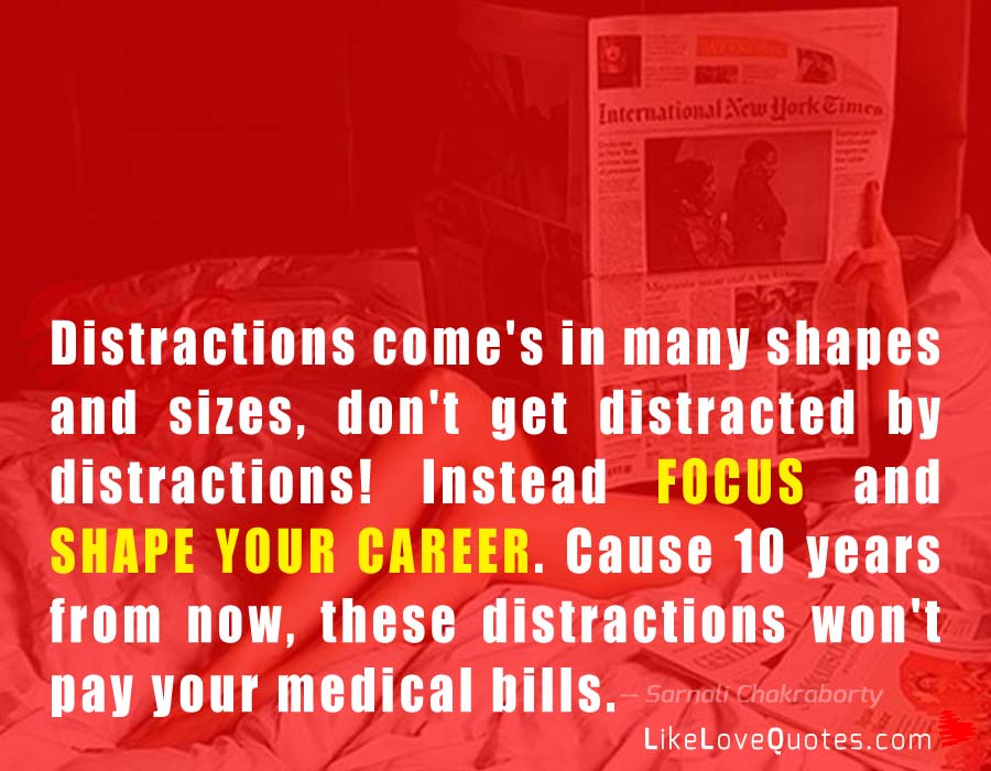 Distractions Come's in Many Shapes and Sizes