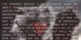 I am stronger because i don't forgive those, likelovequotes.com ,Like Love Quotes