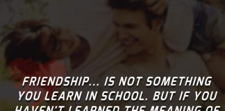 Friendship... is not something you learn in school. But if you haven't learned the meaning of friendship, you really haven't learned anything