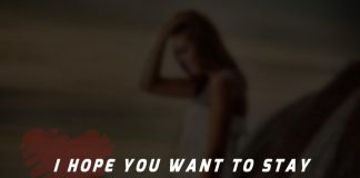 I hope you want to stay for a long time, because my heart really likes you.