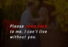 Please Come Back to Me Please come back to me, I can't live without you.
