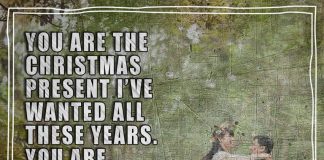 You are the Christmas present I’ve wanted all these years. You are perfect just the way you are. Have a beautiful Christmas.