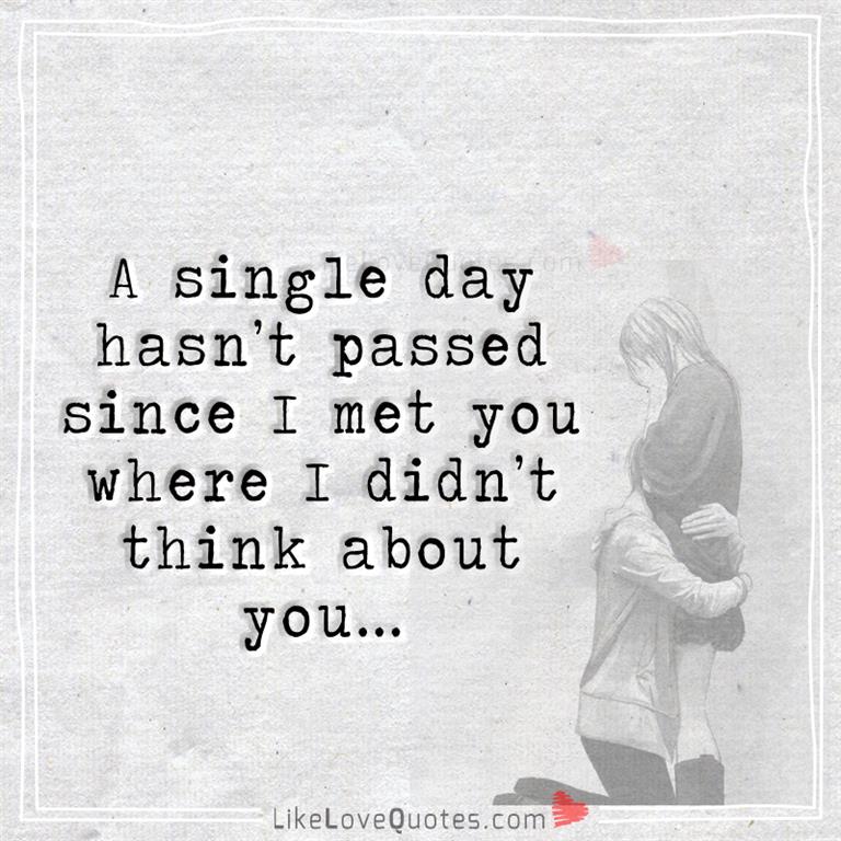 A single day hasn't passed since i met you where I didnt think about you