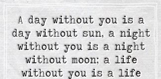 A Day Without You Is A Day Without Sun -likelovequotes