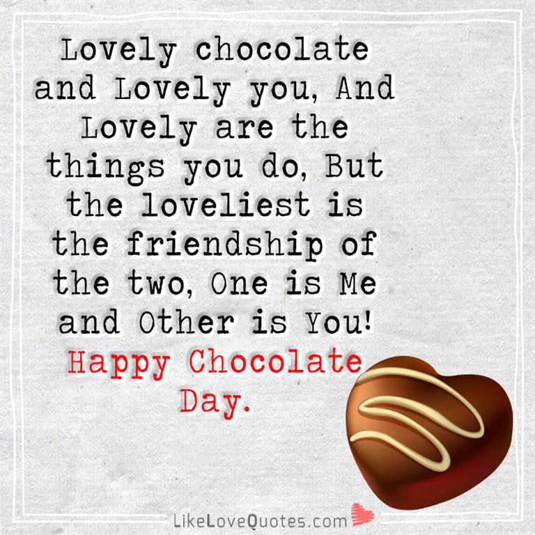 Lovely Chocolate And Lovely You-likelovequotes