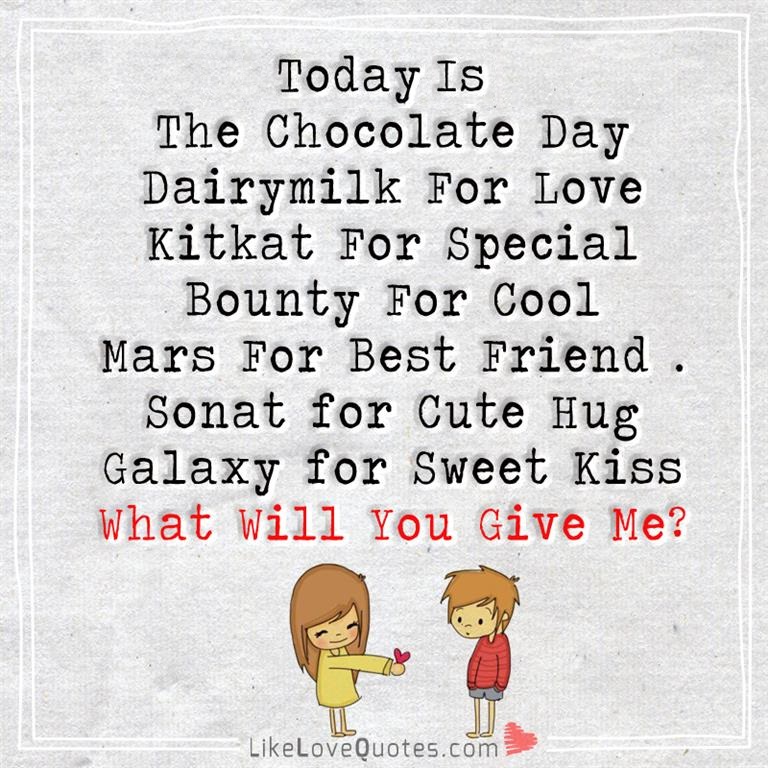 Today Is The Chocolate Day -likelovequotes
