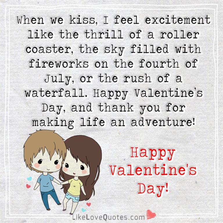 When We Kiss, I Feel Excitement -likelovequotes