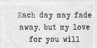 Each day may fade away, but my love for you will continue in every way-likelovequotes