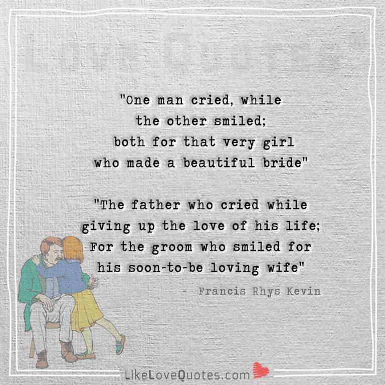 One man cried, while the other smiled -likelovequotes