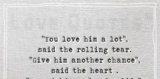 You love him a lot said the rolling tear -likelovequotes