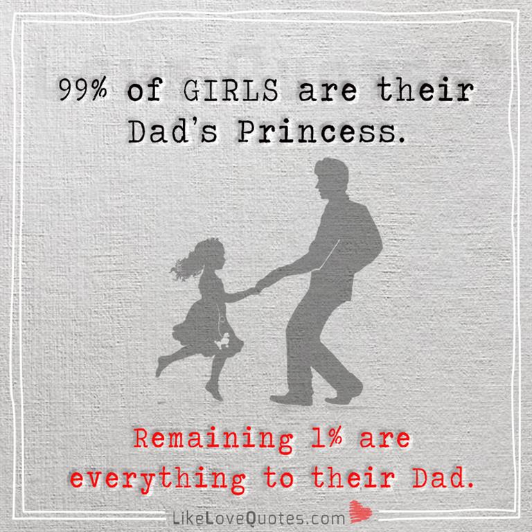99% of GIRLS are their Dad’s Princess -likelovequotes